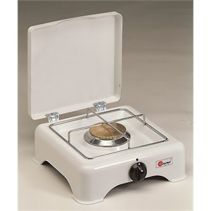 Fornello A Gas Parker 1 Fuoco GPL - Per Esterni, Smaltato Bianco, 2.5 KW, Made In Italy