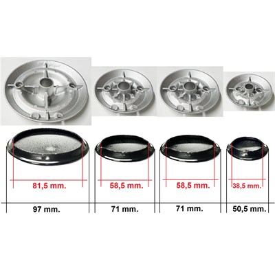 Kit 4 Bruciatori Sabaf Per Cucina Lofra - 3 Fuochi + Tripla Corona, Completo Di Piattelli Spartifiamma