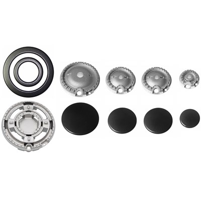 Set 4 Cappucci Per Bruciatori A Gas Per Piani Cottura - Misure 55/75/100 Mm - Compatibili Con SABAF E Altri - Ferro Resistente
