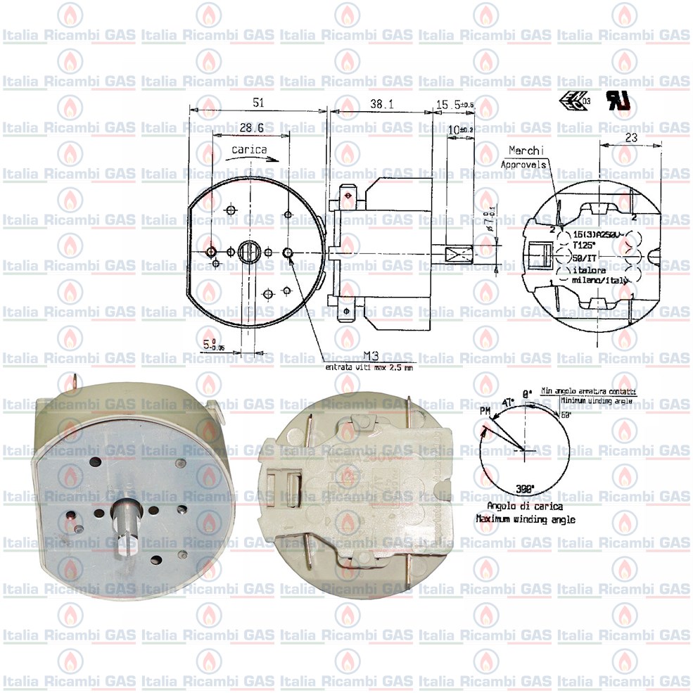CONTAMINUTI FORNO FORNETTO 100MIN 30X6m 15a 250volt TIMER BEKO ARCELIK 167612002