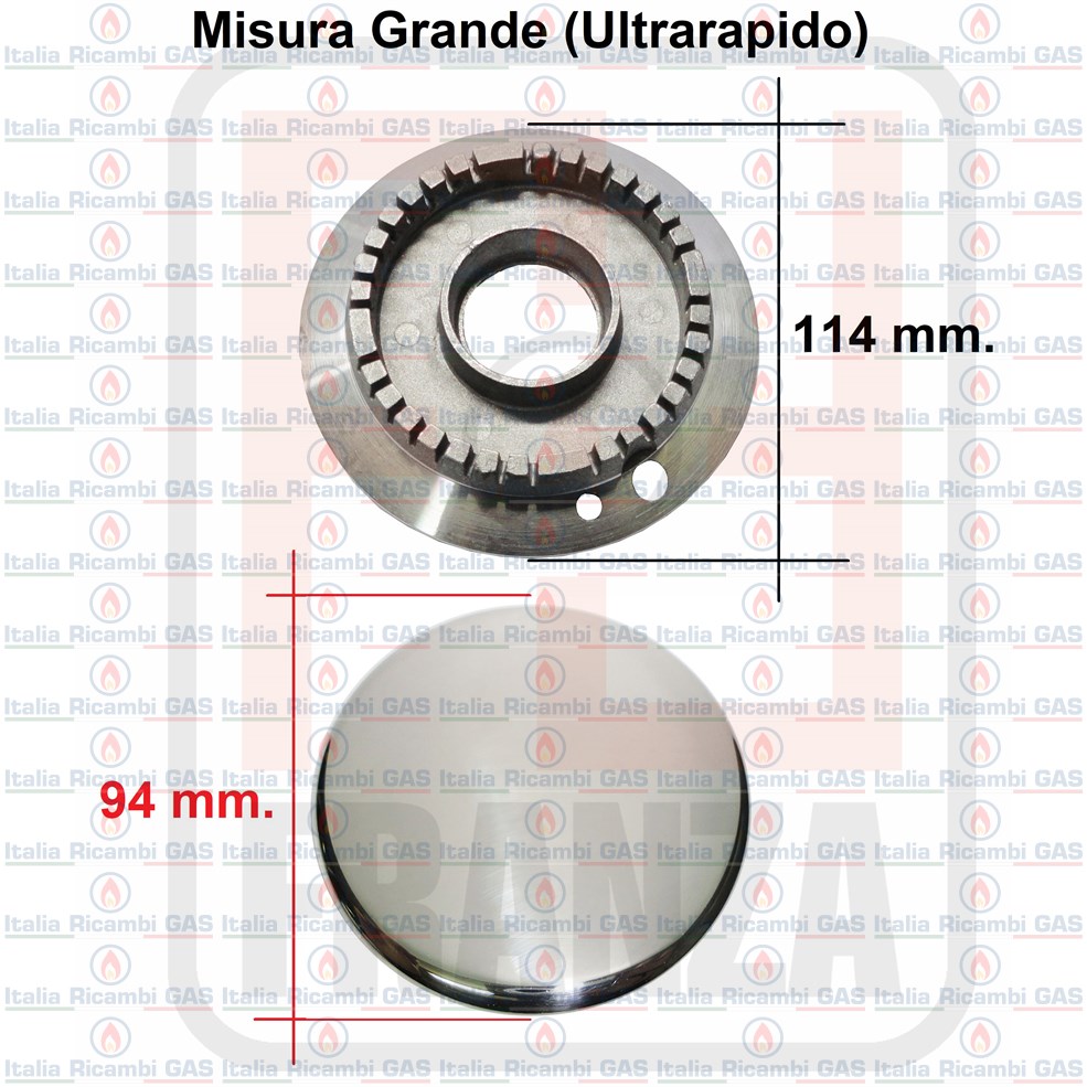 Kit 4 Bruciatori Smeg Per Piano Cottura 4 Fuochi – Spartifiamma Originali Made In Italy, Misure Ø114, Ø83, Ø70 Mm