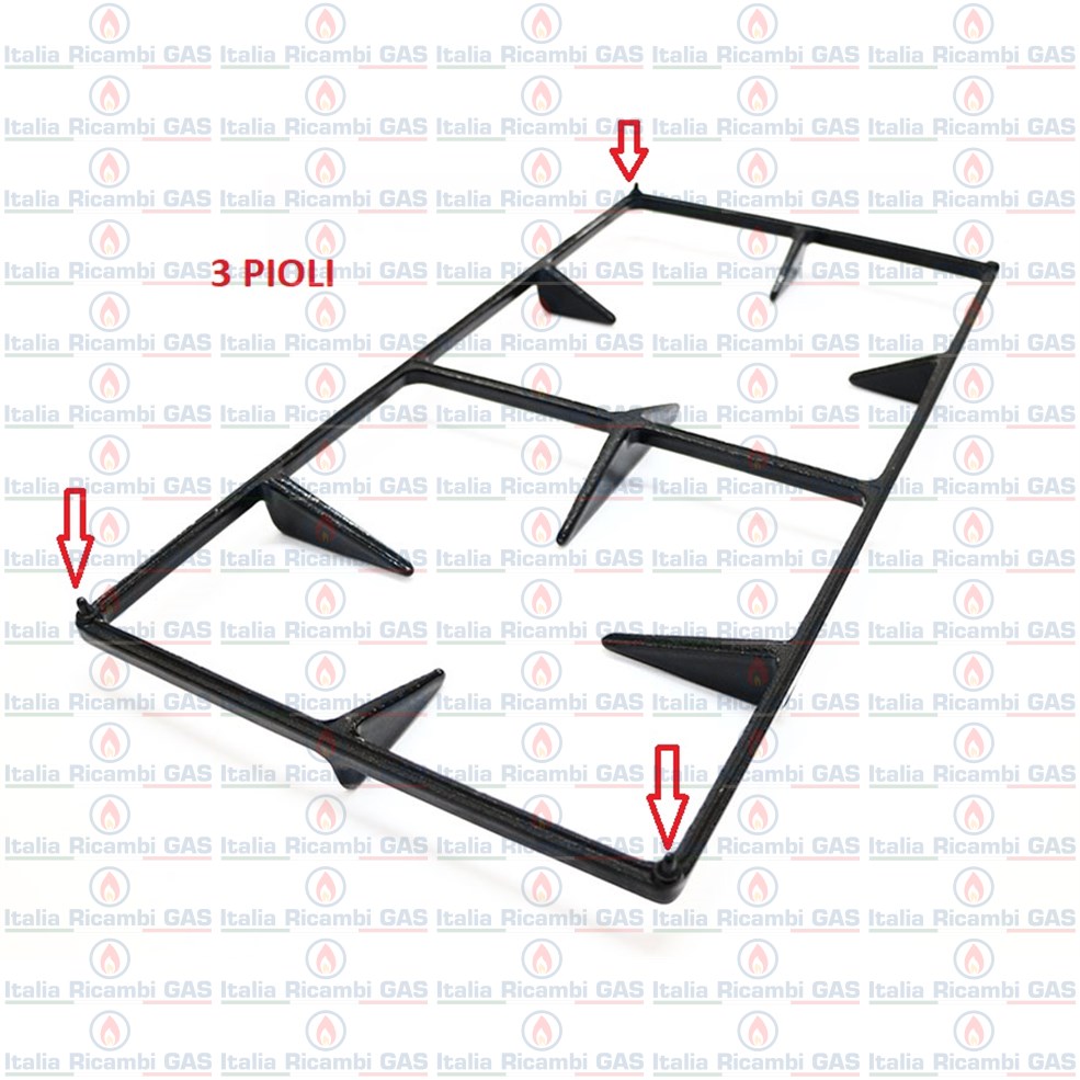 Griglia Piattina 2 Fuochi 430x222 Mm &ndash; Sostituto LOFRA P3251 Per Griglie In Ghisa G3205 E G3208