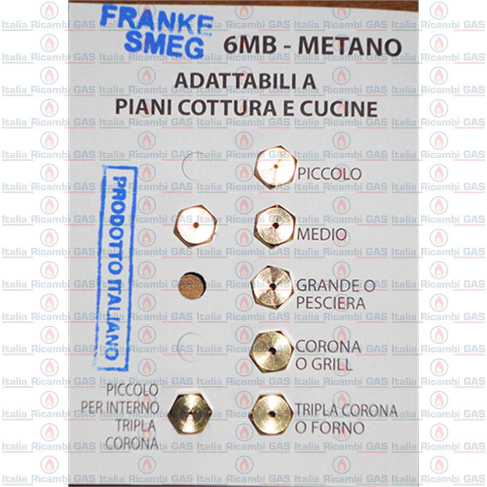 SET UGELLI GAS METANO ORIGINALE PIANO COTTURA FRANKE 1330042255