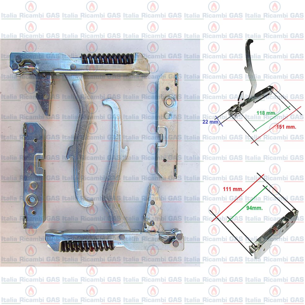 Kit cerniere forno a incasso per cucine e stufe 82338146 GASFIRE
