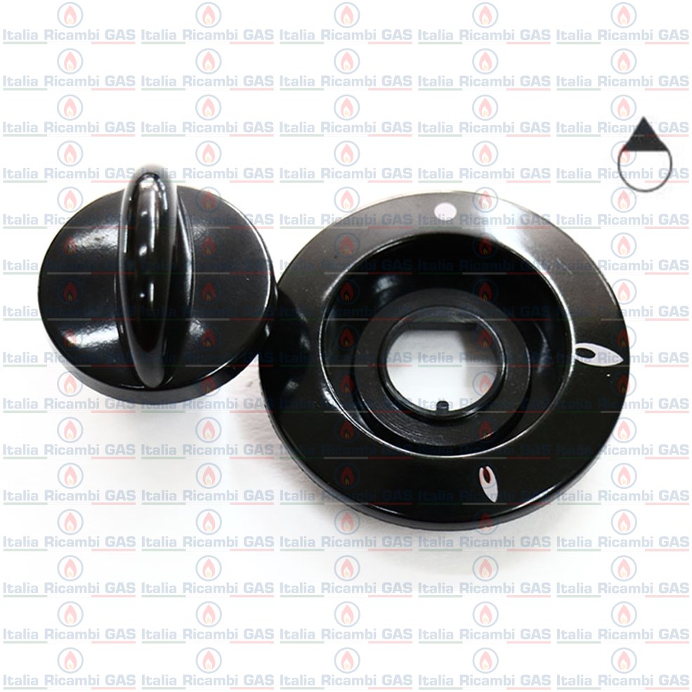 1 manopola nera sovrana gasfire perno diametro 8 mm mozzo 12 mm