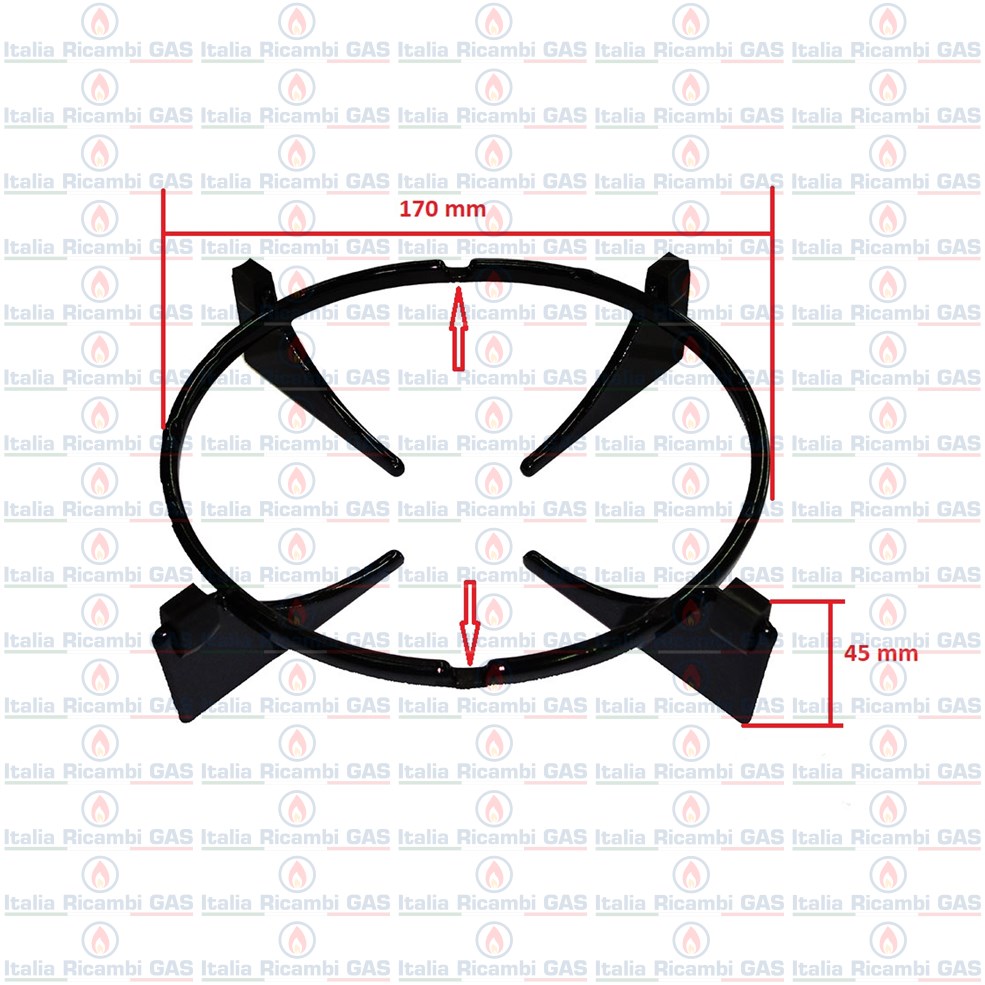 Griglia Tonda Nardi Rex 1 Fuoco – Piano Cottura G200 – Diametro 17-21 Cm, Altezza 4.5 Cm